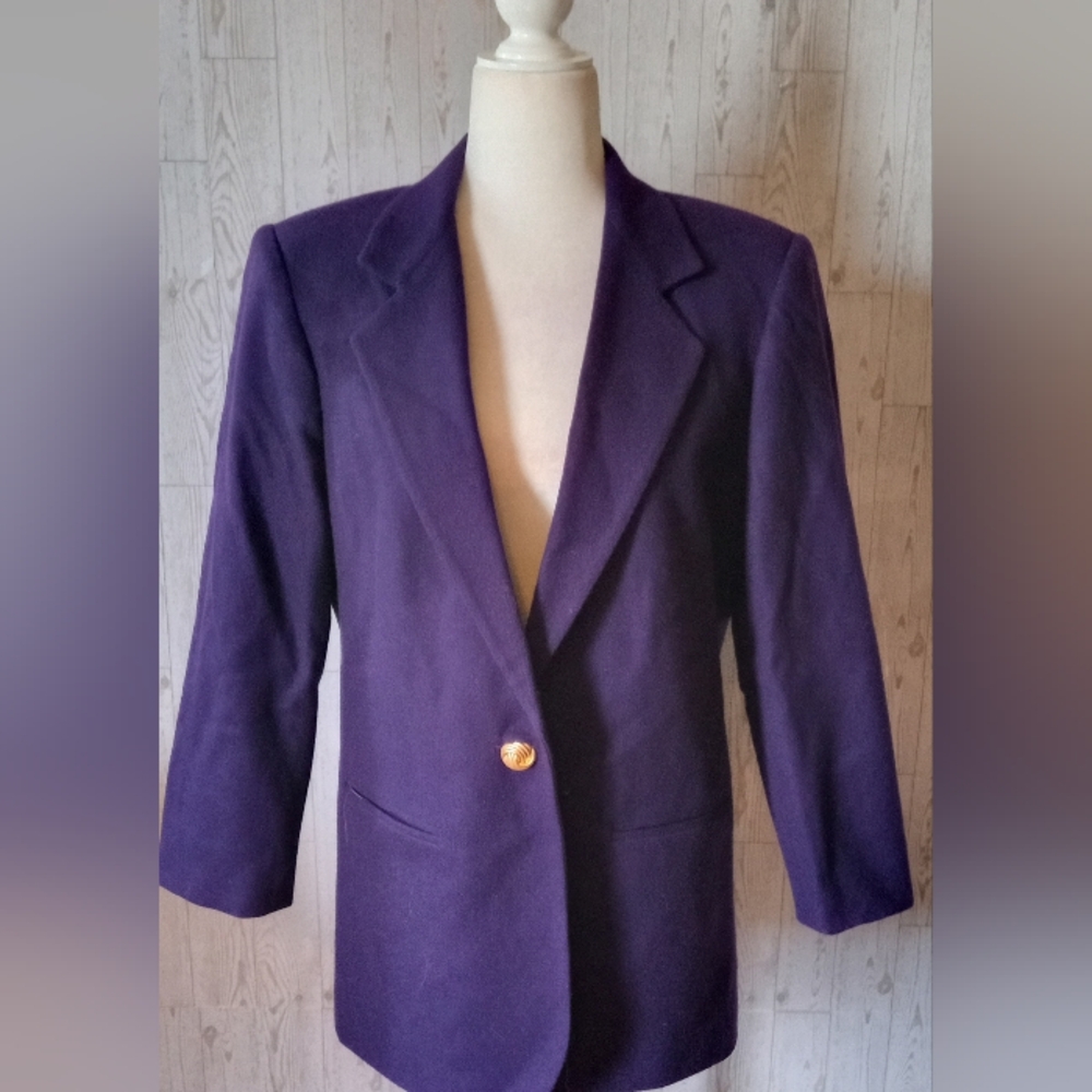 Savannah Dark Purple Wool Women's Blazer Size 6